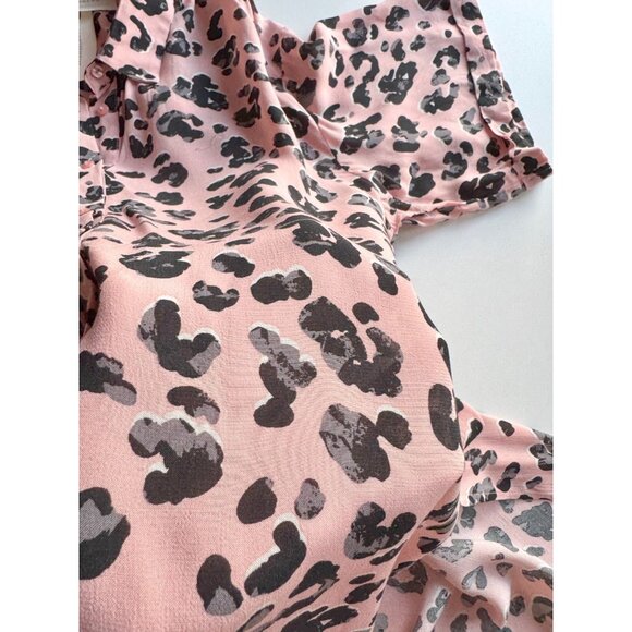 NWT MAEVE Rita Pink Black Leopard Printed Crepe Long Tunic Blouse Top, Size S - Picture 8 of 14